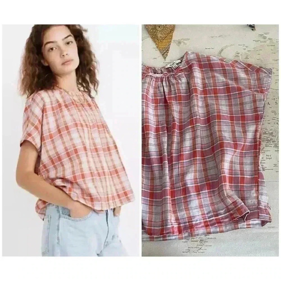 Madewell XXS Plaid Boxy Top - Picture 1 of 10